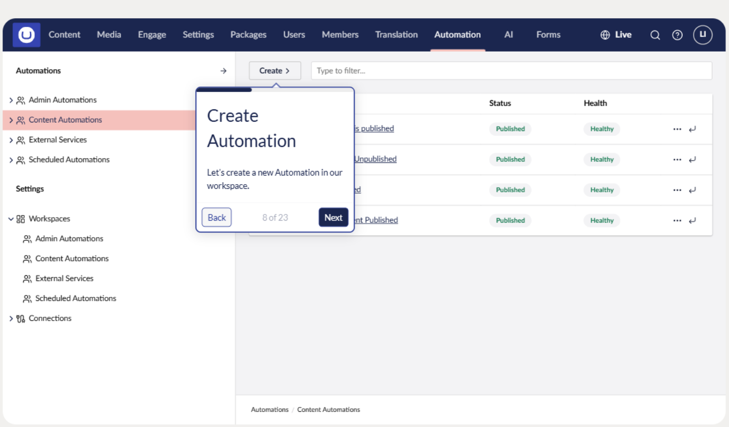 Umbraco Automate_Workflow
